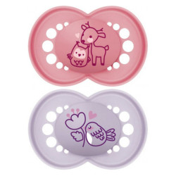 MAM Original 2 sucettes silicone +6 mois nature