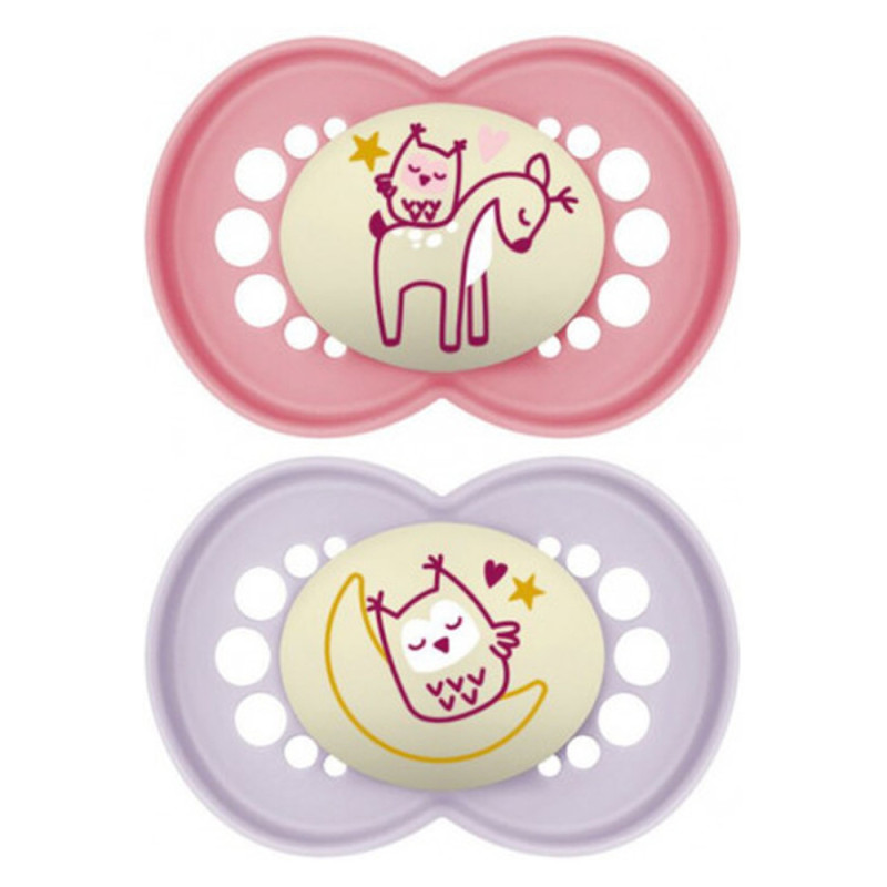 MAM Original Nuit 2 sucettes silicone +18 mois MAM Original Nuit 2 sucettes silicone +18 mois