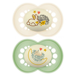 MAM Original Nuit 2 sucettes silicone +18 mois