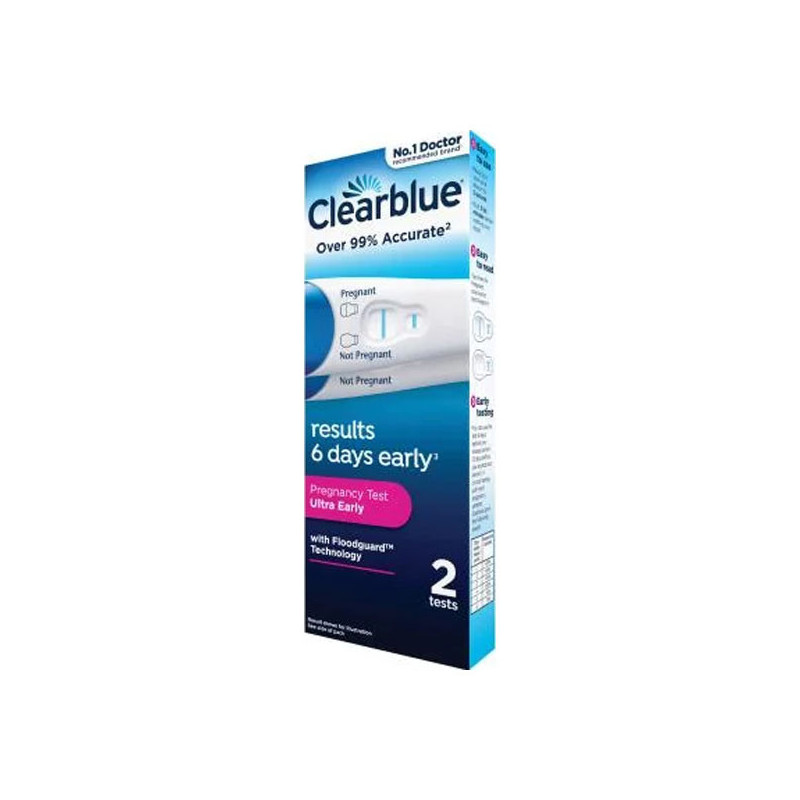 Clearblue Test de grossesse détection ultra précoce 2 tests Clearblue Test de grossesse détection ultra précoce 2 tests