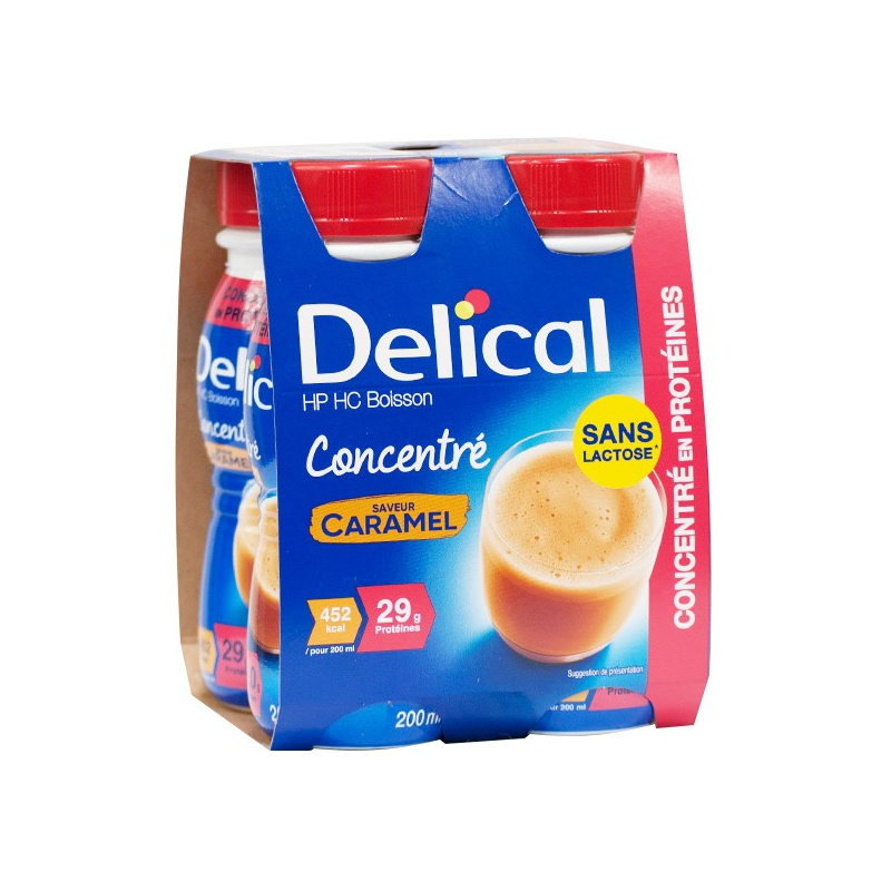 Delical HP HC Boisson Concentrée Caramel lot de 4x200ml