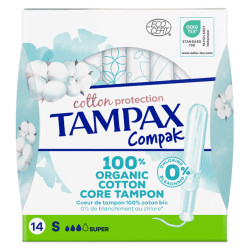 Tampax Compak Cotton protection périodique Super 14 tampons