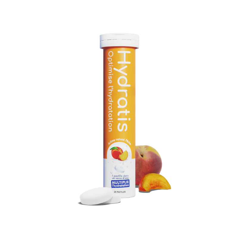 Hydratis Solution d'hydratation arôme pêche 20 comprimés effervescents