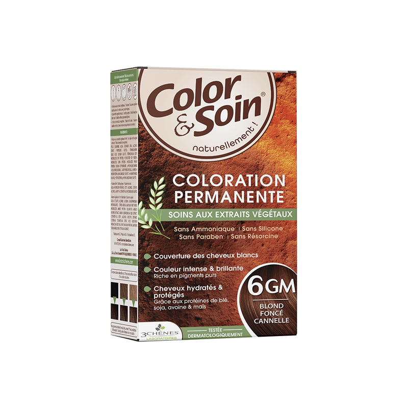 Color & Soin Coloration Permanente 6GM blond foncé cannelle 135ml Color & Soin Coloration Permanente 6GM blond foncé cannelle 135ml