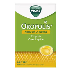 Vicks Oropolis Cœur liquide miel 16 pastilles