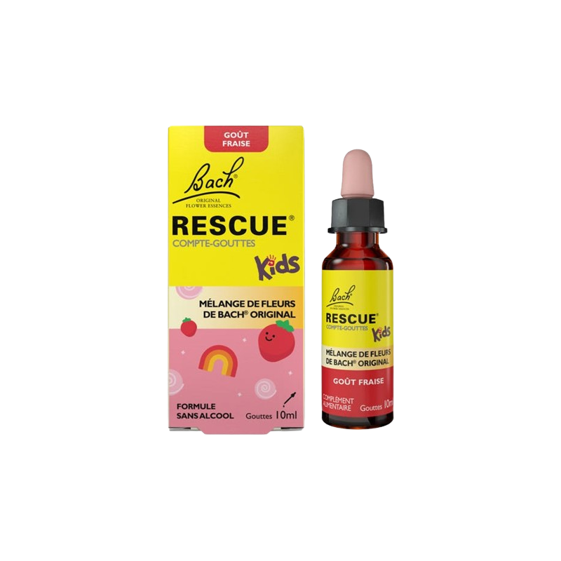 Rescue Bach Kids Compte-gouttes goût fraise 10ml