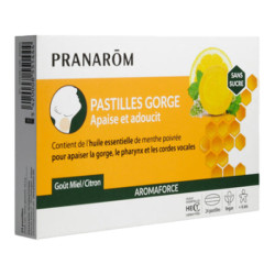 Pranarôm Aromaforce 24 pastilles gorge au miel et citron