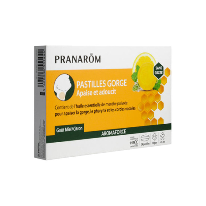 Pranarôm Aromaforce 24 pastilles gorge au miel et citron Pranarôm Aromaforce 24 pastilles gorge au miel et citron