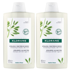 Klorane Extra-Doux Shampooing à l'avoine bio lot de 2x400ml