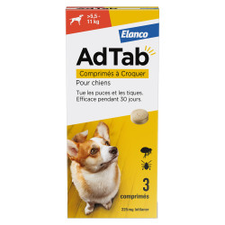 Elanco AdTab 225mg Chien 5,5 - 11kg 3 comprimés à croquer