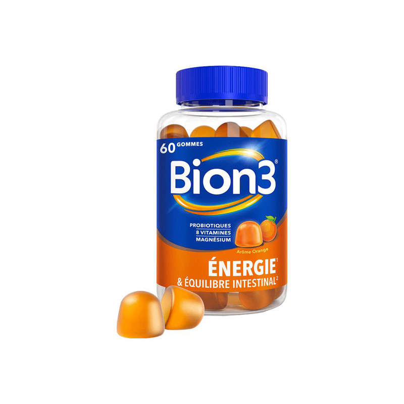 Bion 3 Energie et Equilibre intestinal arôme orange 60 gommes