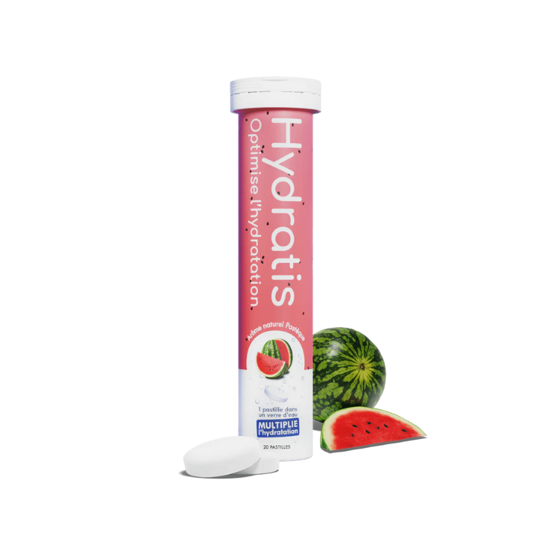 Hydratis Solution d'hydratation arôme pastèque 20 comprimés effervescents Hydratis Solution d'hydratation arôme pastèque 20 comprimés effervescents