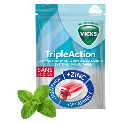 Vicks Triple Action bonbons sans sucre 72gr