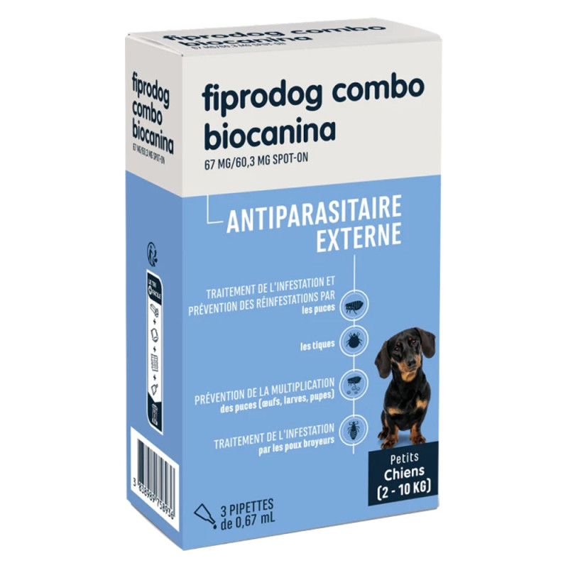 Biocanina Fiprodog Combo Petits chiens 3 pipettes Biocanina Fiprodog Combo Petits chiens 3 pipettes