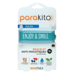 Parakito Bracelet Anti-moustiques rechargeable adulte enjoy & smile - Bleu