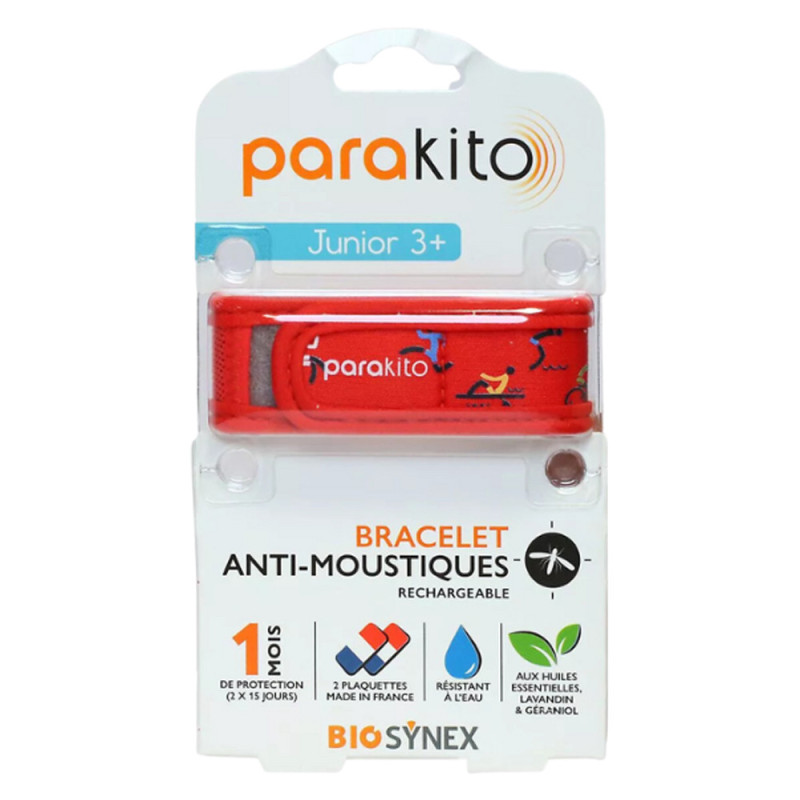Parakito Bracelet Anti-moustiques rechargeable junior - Sport Parakito Bracelet Anti-moustiques rechargeable junior - Sport