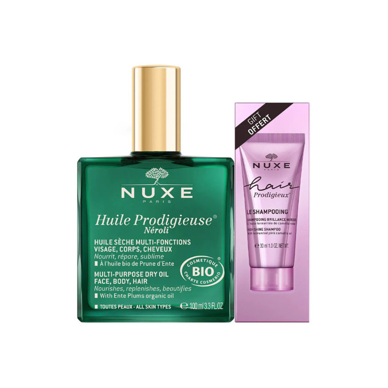 Nuxe Huile Prodigieuse néroli 100ml + Le shampooing brillance miroir 30ml