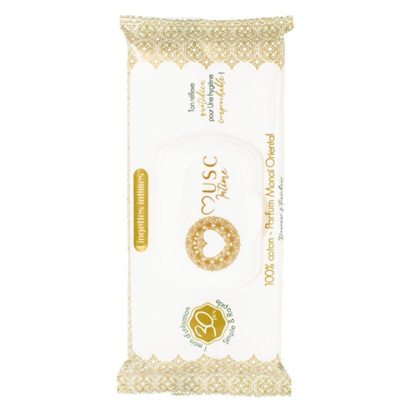 Musc Intime La Rayonnante Lingettes intime monoi oriental 30 pièces Musc Intime La Rayonnante Lingettes intime monoi oriental 30 pièces