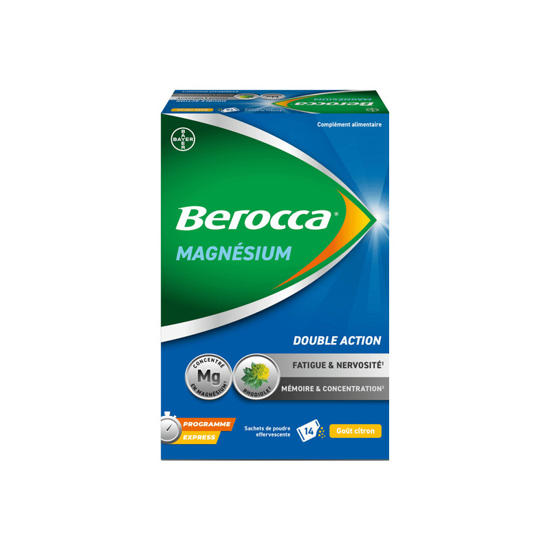Bayer Berocca Magnésium 14 sachets en poudre effervescente Bayer Berocca Magnésium 14 sachets en poudre effervescente
