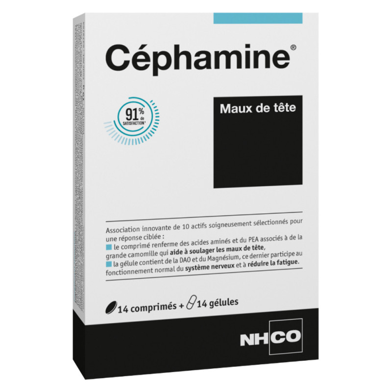 Nhco Céphamine Maux de tête 14 comprimés + 14 gélules Nhco Céphamine Maux de tête 14 comprimés + 14 gélules