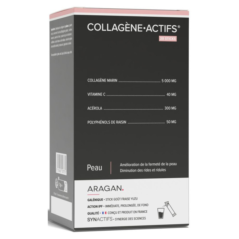 Aragan Collagène Actifs Peau goût fraise yuzu 20 sticks Aragan Collagène Actifs Peau goût fraise yuzu 20 sticks