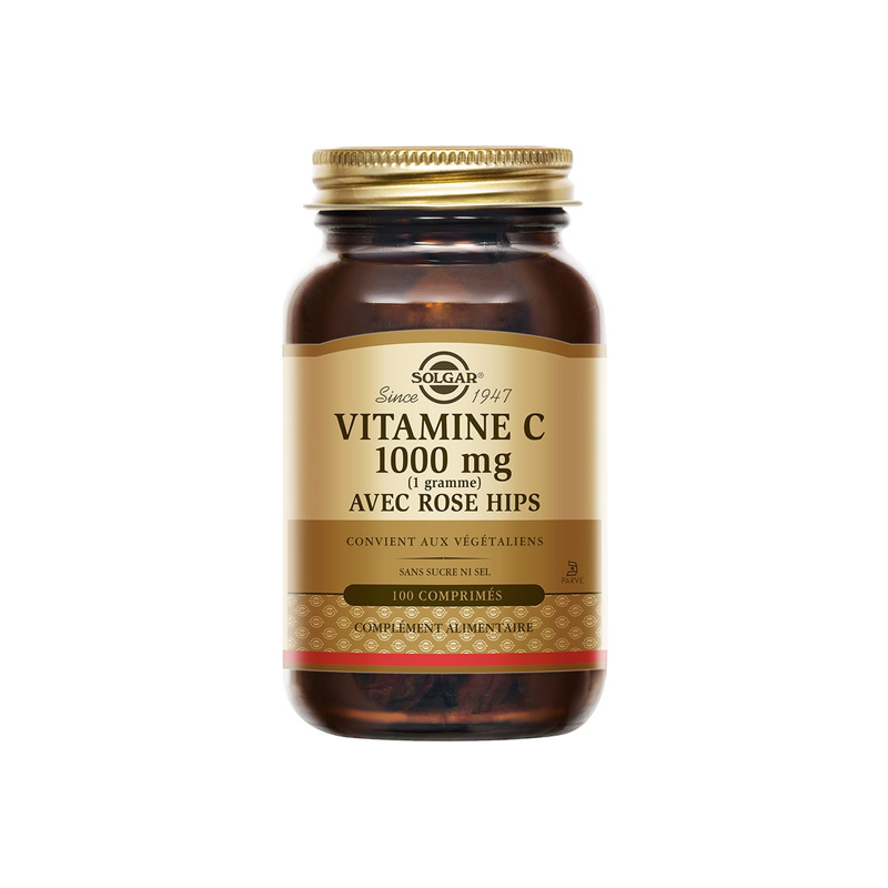 Solgar Vitamine C 1000 mg avec Rose hips 100 comprimés Solgar Vitamine C 1000 mg avec Rose hips 100 comprimés
