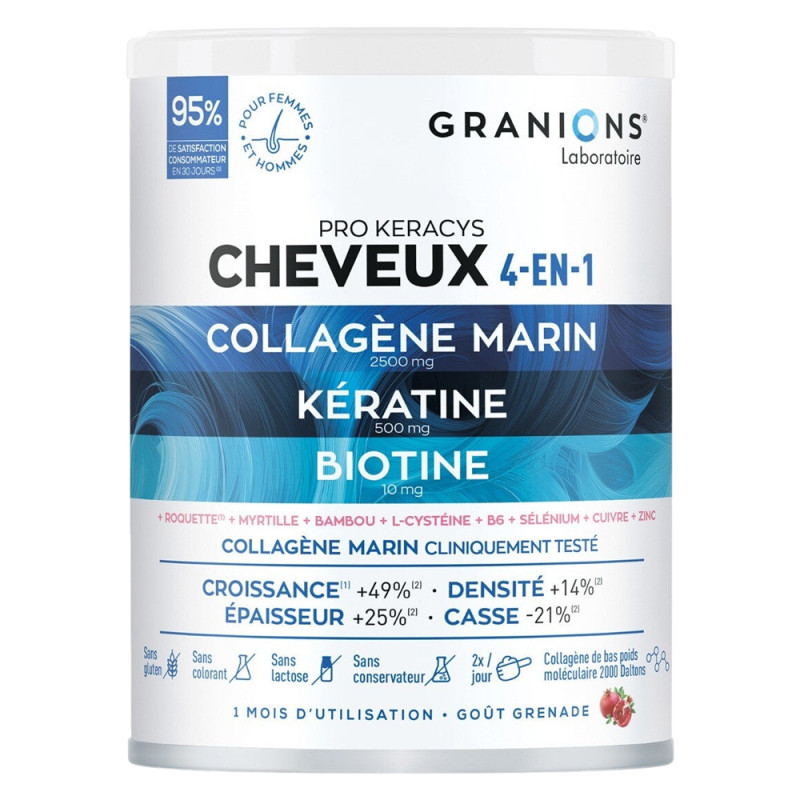 Granions Pro Keracys Collagène cheveux 4-en-1 poudre 300gr