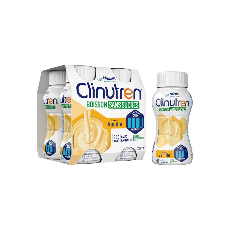 Clinutren Boisson sans sucres saveur cappuccino lot de 4x200ml Clinutren Boisson sans sucres saveur cappuccino lot de 4x200ml