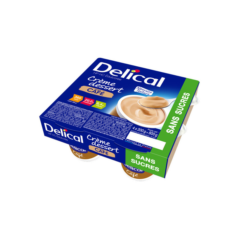 Delical Crème dessert HP HC sans sucres café 4 x 200gr