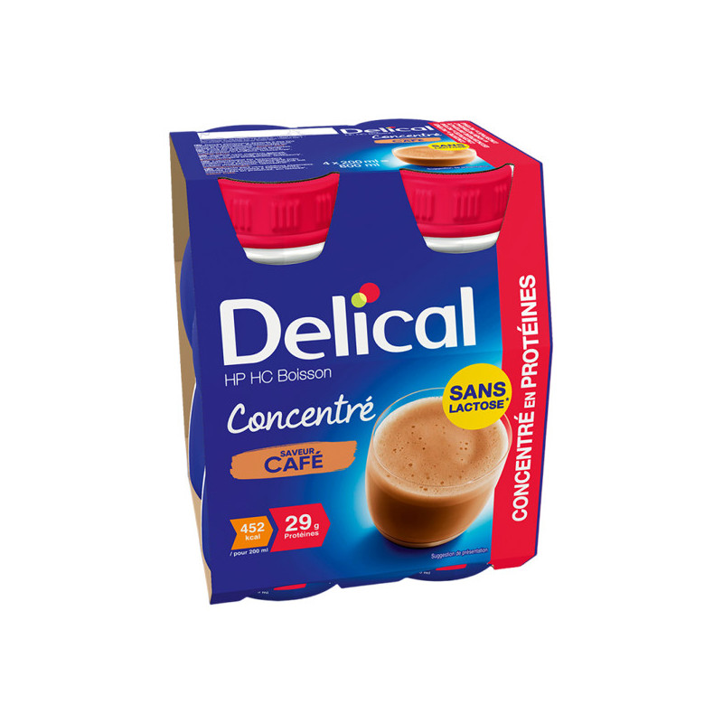Delical Boisson Concentré HP HC saveur café 4 x 200ml
