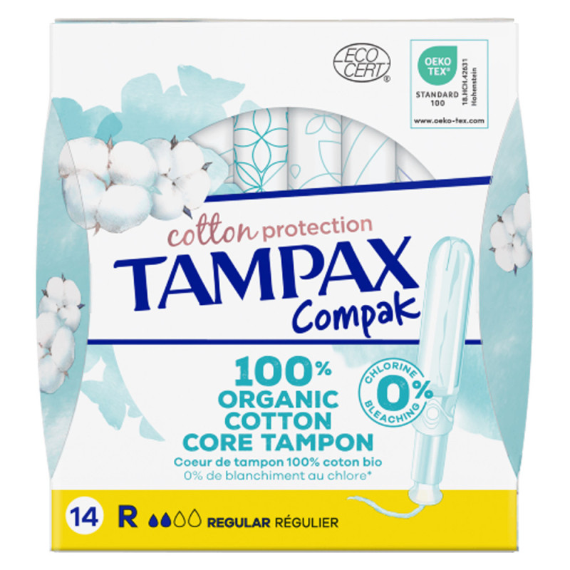 Tampax Compak Cotton protection Régulier 14 tampons Tampax Compak Cotton protection Régulier 14 tampons