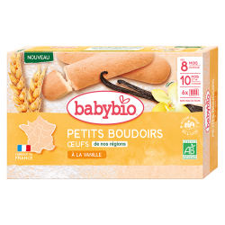 Babybio Petit Boudoir à la Vanille 10 Mois et + Bio 6 sachets de 4 biscuits
