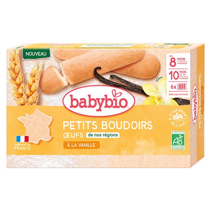 Babybio Petit Boudoir à la Vanille 10 Mois et + Bio 6 sachets de 4 biscuits Babybio Petit Boudoir à la Vanille 10 Mois et + Bio 6 sachets de 4 biscuits