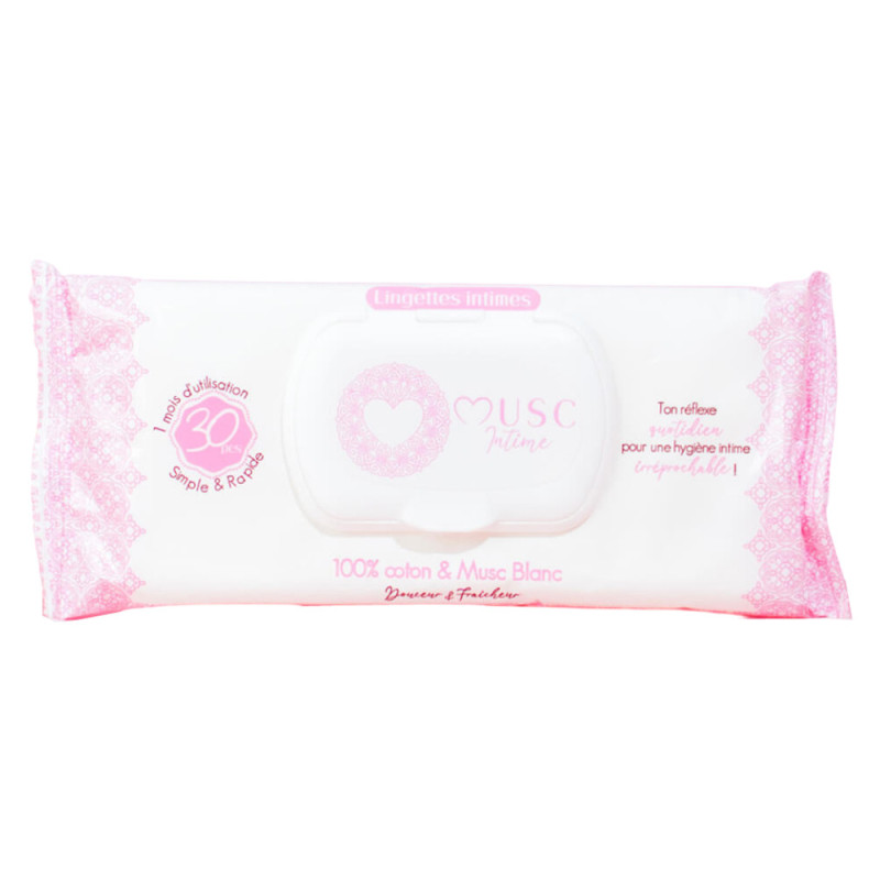 Musc Intime Lingettes intimes musc blanc paquet de 30