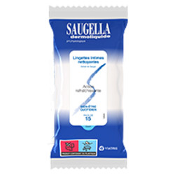 Saugella Dermoliquide Lingettes intimes nettoyantes 15 lingettes