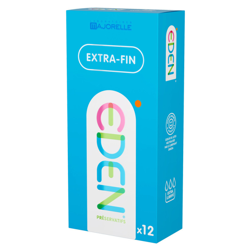Eden Extra-Fin Latex lubrifié 12 préservatifs Eden Extra-Fin Latex lubrifié 12 préservatifs