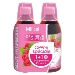 Milical Draineur Minceur Ultra Framboise lot de 2x500ml
