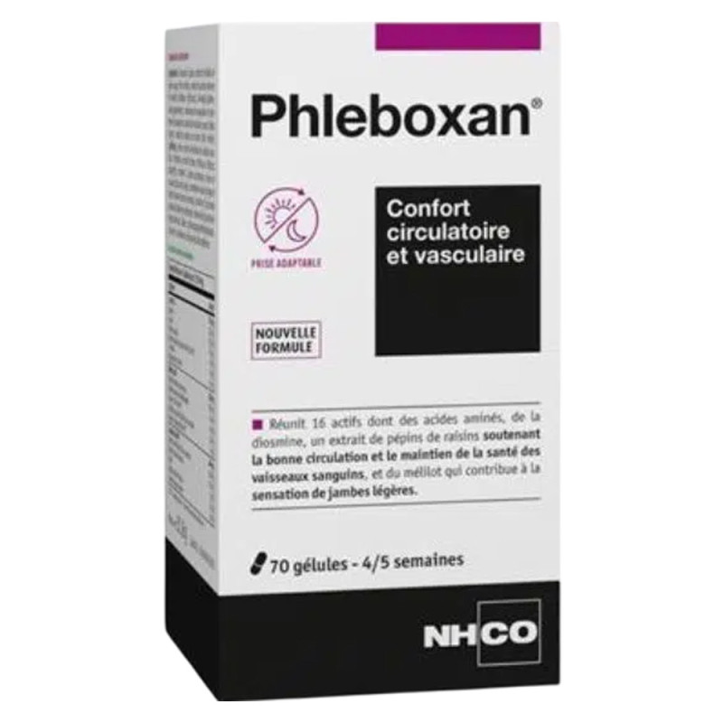Nhco Phleboxan Confort circulatoire et vasculaire 70 gélules Nhco Phleboxan Confort circulatoire et vasculaire 70 gélules