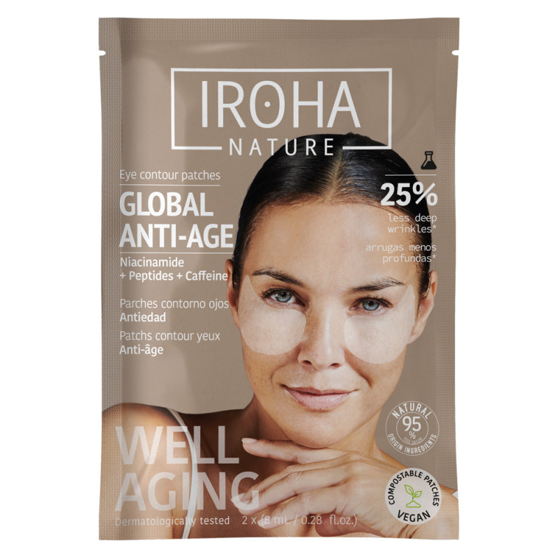 Iroha Nature Patchs Contour des yeux anti-âge global à la niacinamide
