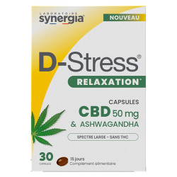Synergia D-Stress Relaxation CBD 50 mg & Ashwagandha 30 capsules