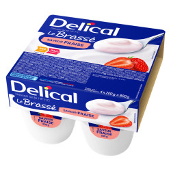 Delical Dessert Lacté HP HC Le Brassé saveur Fraise 4x200gr