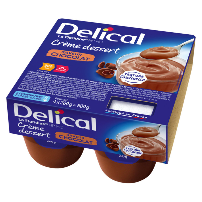 Delical La Floridine HP HC Crème dessert saveur Chocolat 4x200gr