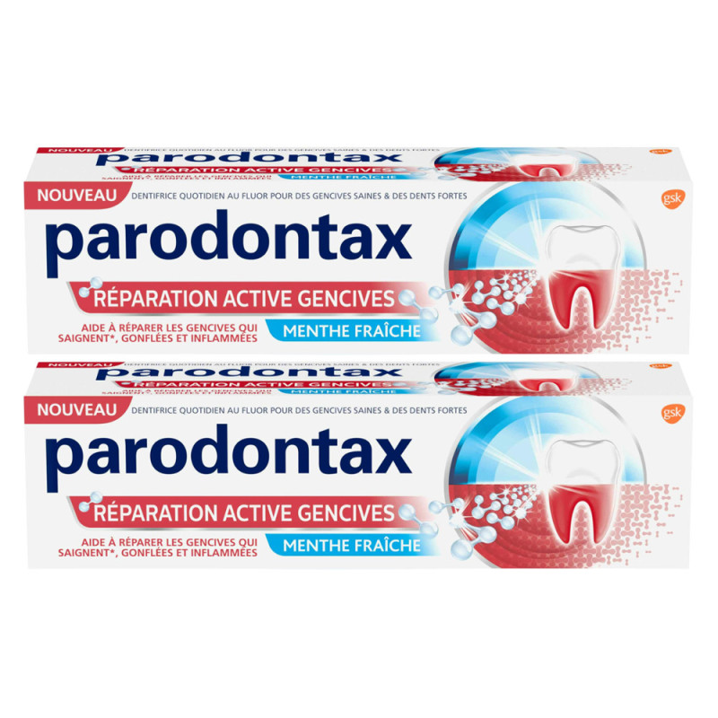 Parodontax Dentifrice Réparation Active Gencives lot de 2x75ml Parodontax Dentifrice Réparation Active Gencives lot de 2x75ml
