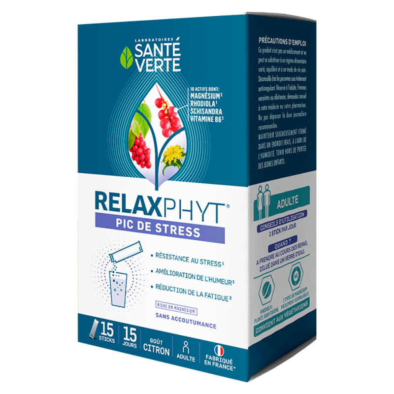 Santé Verte Relaxphyt Pic de stress 15 sticks Santé Verte Relaxphyt Pic de stress 15 sticks