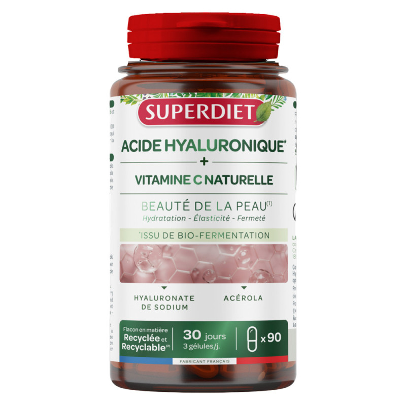 Superdiet Acide hyaluronique et vitamine C 90 gélules Superdiet Acide hyaluronique et vitamine C 90 gélules