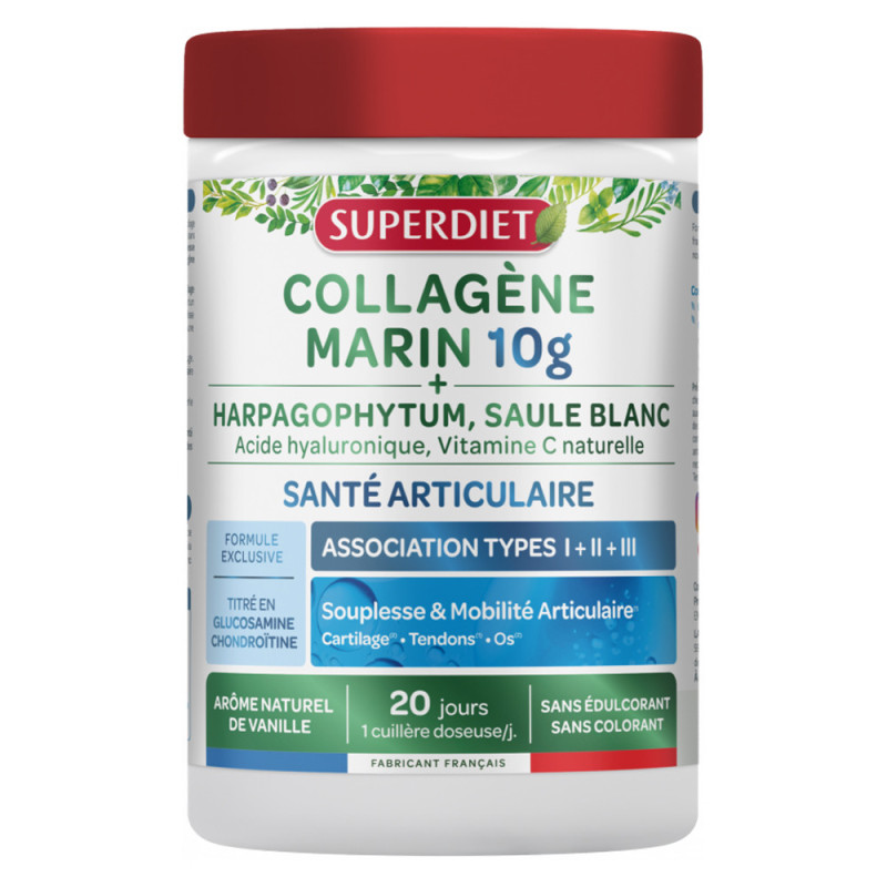 Superdiet Collagène Marin 10g Santé articulaire 220gr