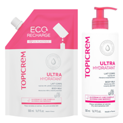 Topicrem Lait corps Ultra-hydratant 500ml+ éco-recharge 500ml
