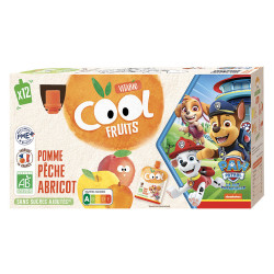 Vitabio Cool Fruits Pomme pêche abricot 12 gourdes de 90gr