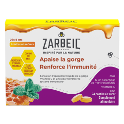 Zarbeil Gorge & Immunité 24 pastilles à sucer