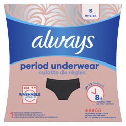 Always Culottes Menstruelles Lavables Noir taille S 38-40